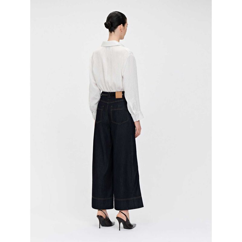 Veronika Maine Tencel Denim Wide Cropped Pant image number 1